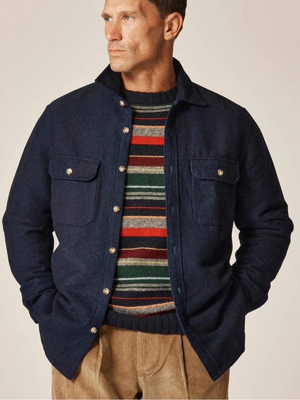 J crew indigo Heavyweight chamois workshirt in Japanese cotton